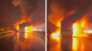 कर्नूल में बड़ा हादसा: हैदराबाद से बेंगलुरु जा रही बस में आग, 25 यात्रियों की जलकर मौत