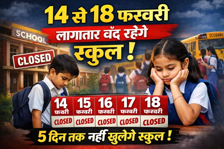14 से 18 फ़रवरी लगातार बंद रहेंगे school